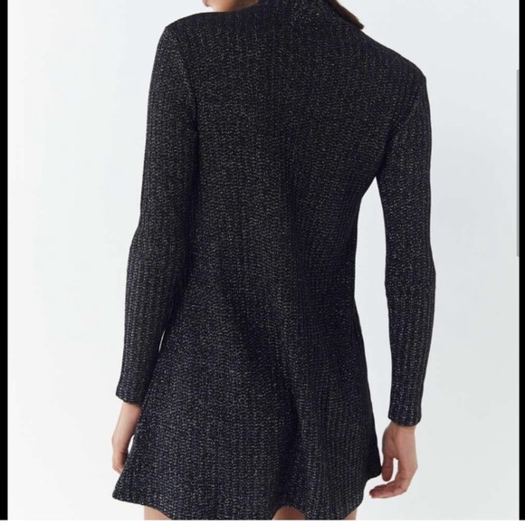 Urban Outfitters Sofia Sparkly Metallic Mock-Neck Sweater Dress - Picture 2 of 7